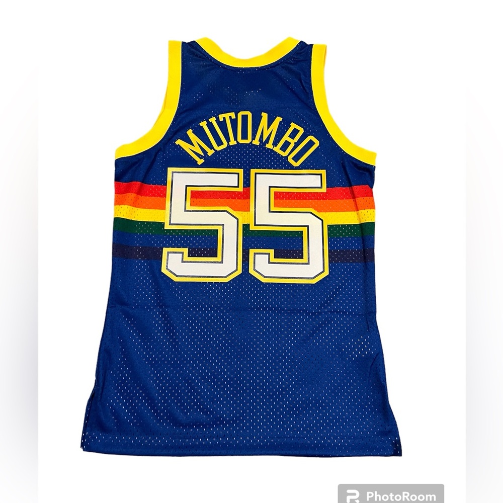 Mens Mitchell & Ness NBA Swingman Road Jersey Nuggets 91 Dikembe Mutombo - Picture 2 of 3